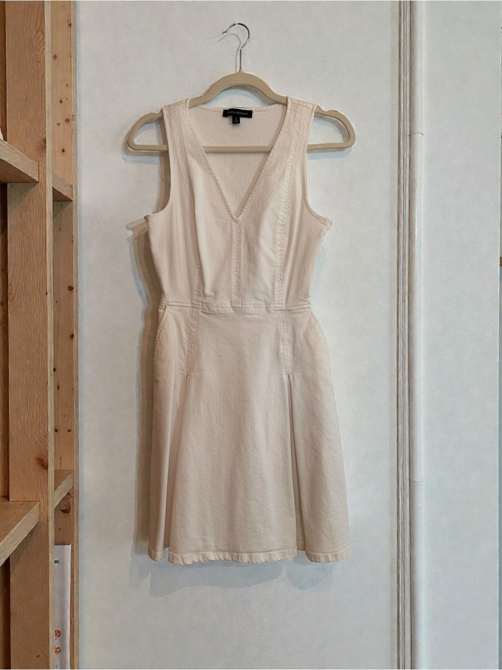 Banana Republic White Lightweight Denim Midi Dress